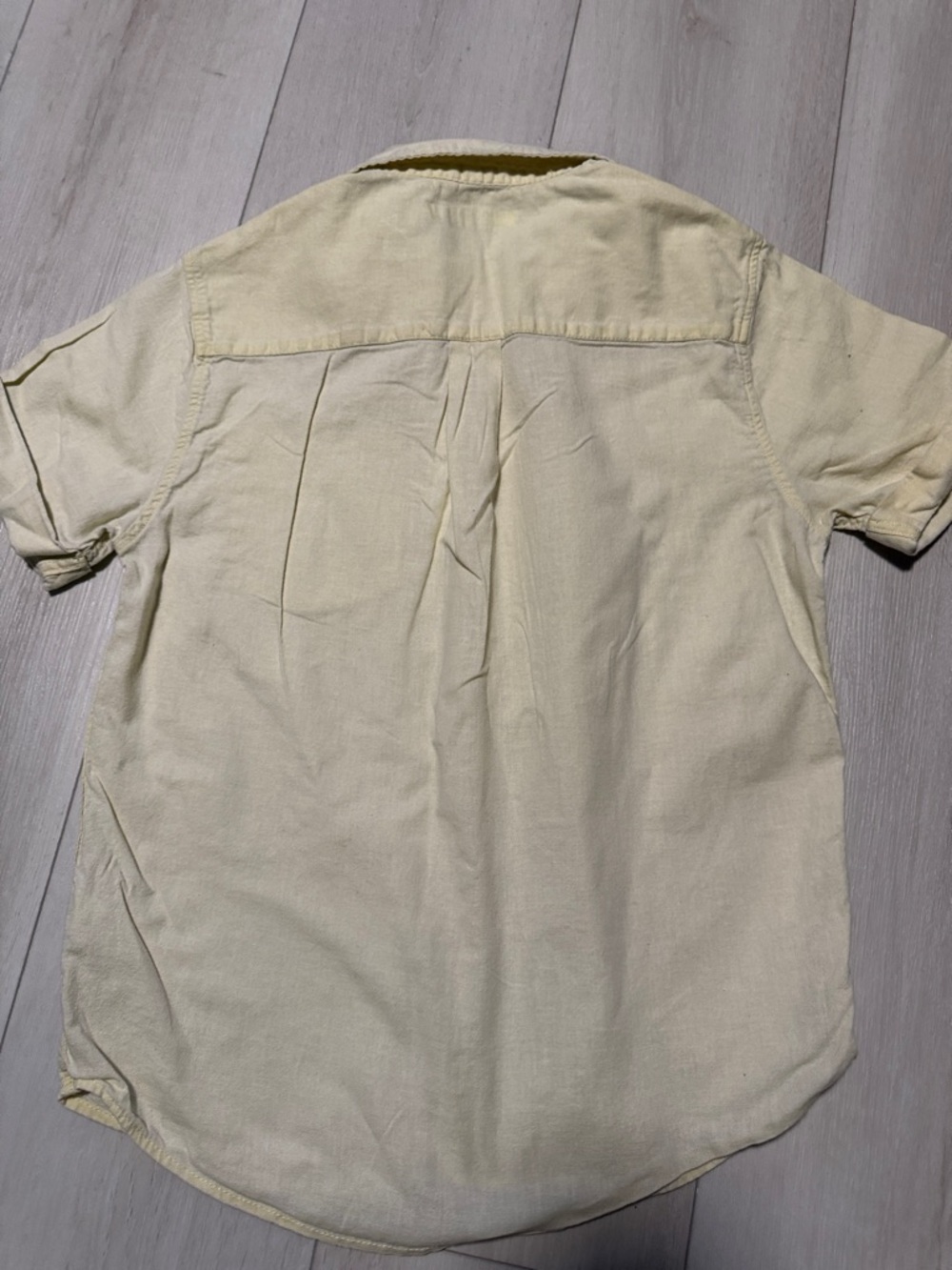 Zara Boy’s Short-Sleeve Button-Up Shirt in Pale Yellow size 10 - Picture 2 of 8